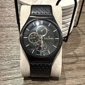Skagen Black Chronograph with Textured Strap
